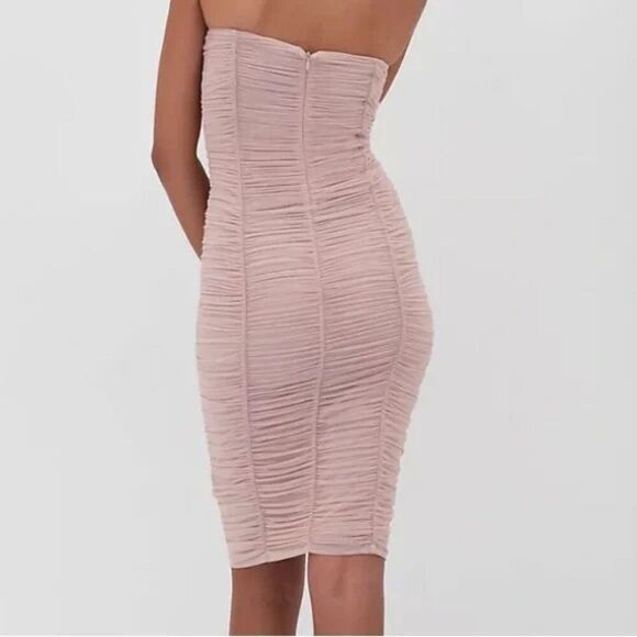 Aritzia Babaton Camille Luxor Ruched Bodycon Dress in Light pink - Size 4 - Picture 5 of 11